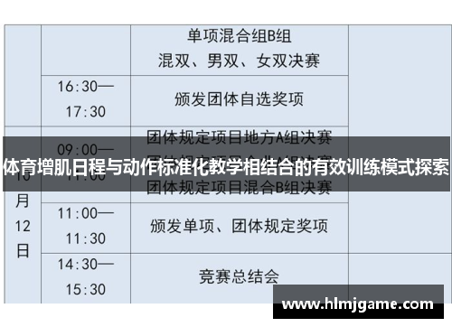 体育增肌日程与动作标准化教学相结合的有效训练模式探索